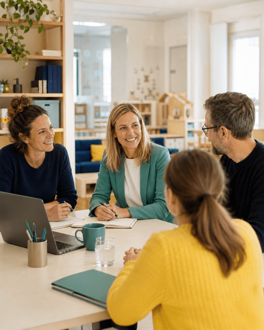 Teamgespräch in einer Kita-Umgebung